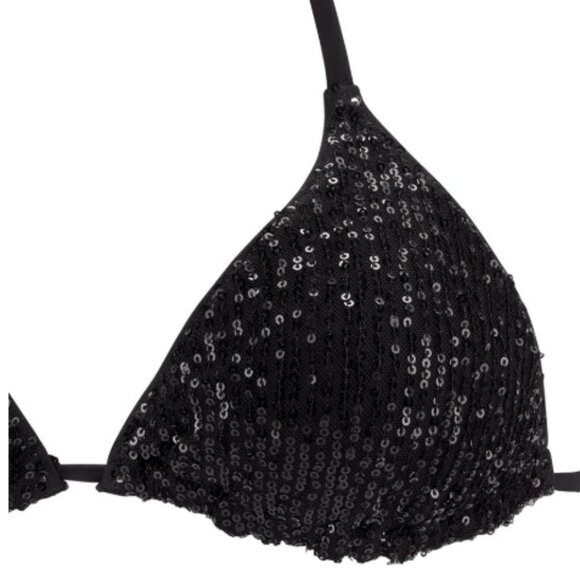 Venus Lascana Black Sequined triangle bikini Set, Size 4 - Picture 10 of 12